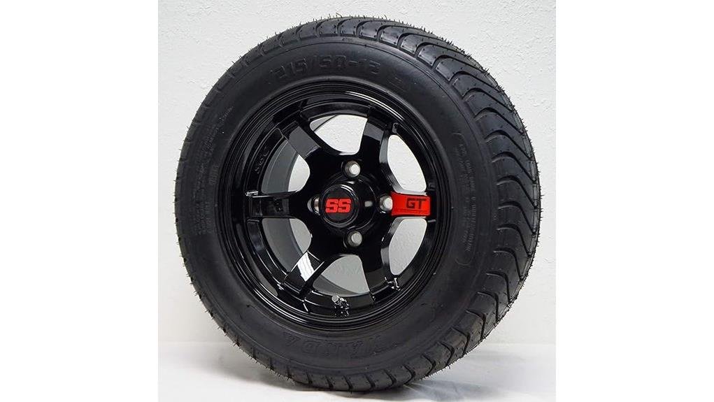 12 gloss black wheels tires