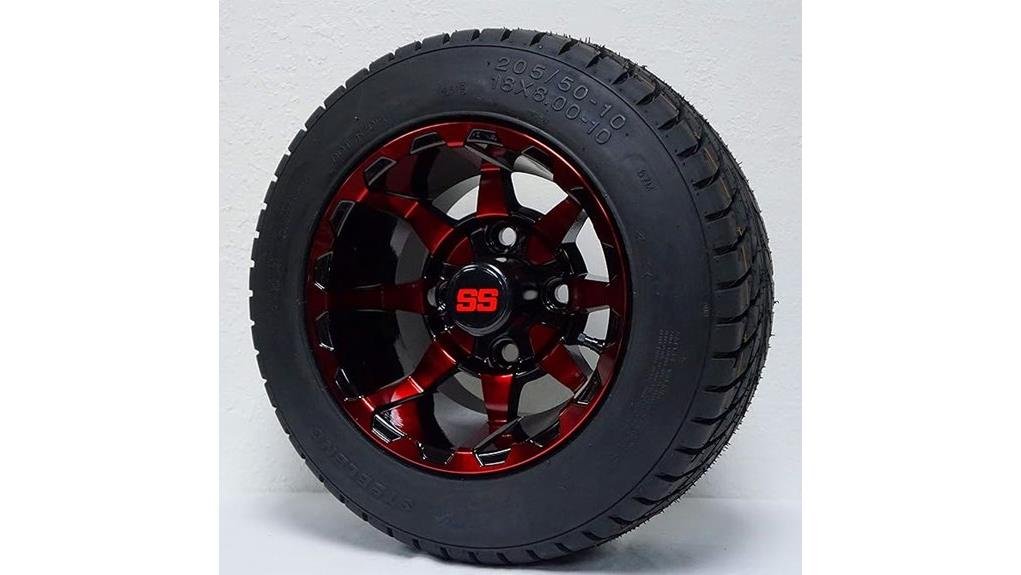 gloss black red accent wheels