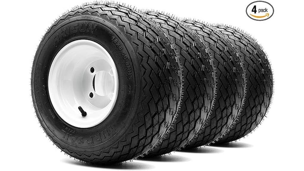 glossy white 8 inch steel wheels