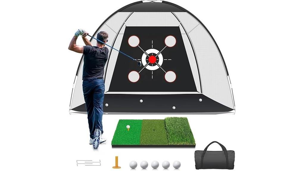 golf net with mat