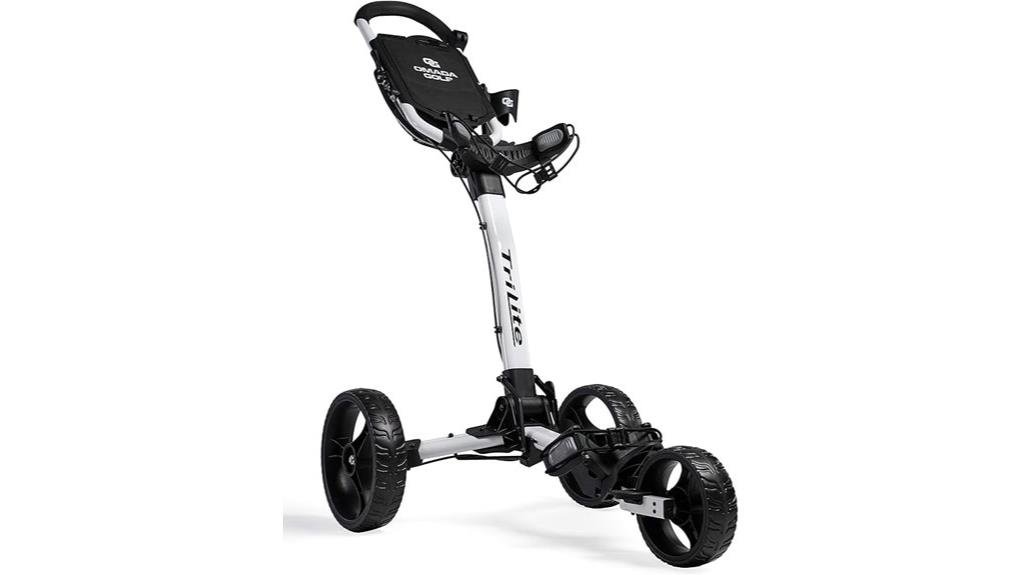 lightweight three wheel golf pushcart