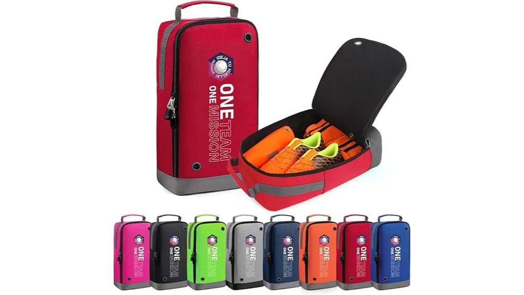 red waterproof zippered shoe bag